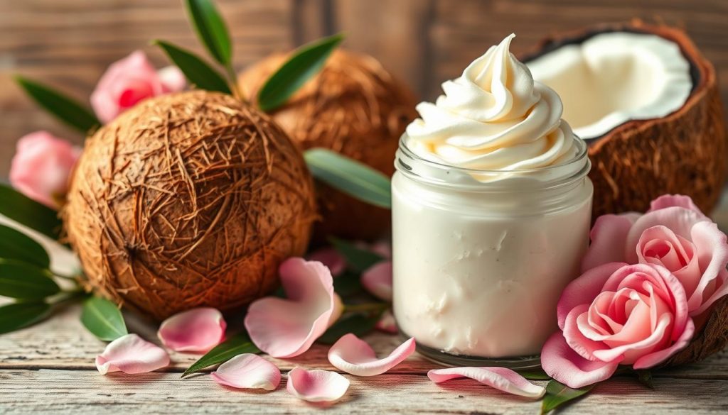 natural coconut rose whipped body scrub